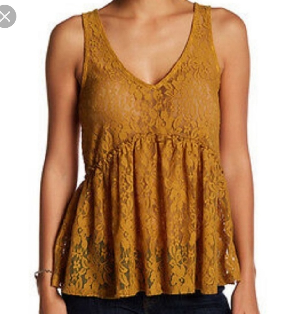 H.I.P. Mustard Lace Tank